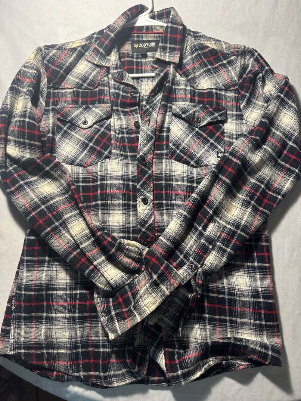 Zoo York Excelsior Men's Plaid Flannel Snap Button Shirt Size Small